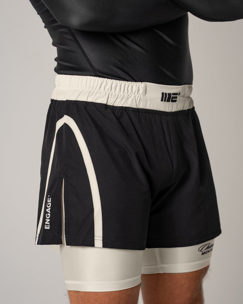 Shorts híbridos 2 em 1 Invictus (preto)